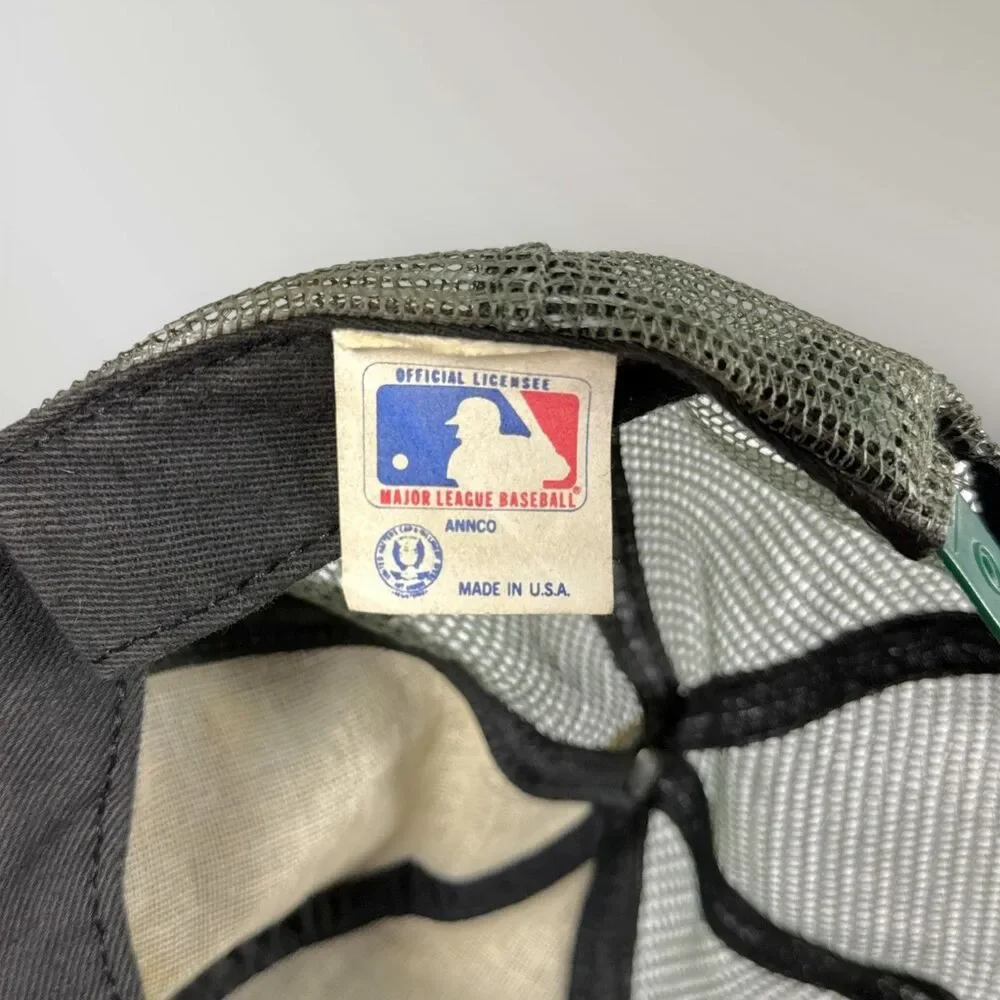 Vtg Oakland A's Athletics Annco Trucker Mesh Cap Hat Snapback Made In USA MLB